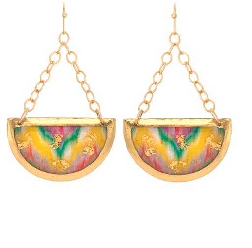[GERR.00073808] Ikat Half Circle Earrings