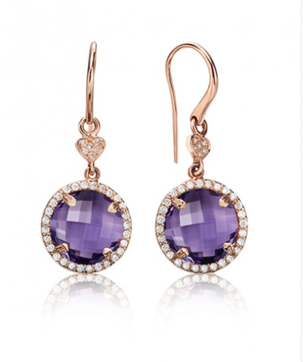 [GJER.00073824] Round Amethyst Earrings