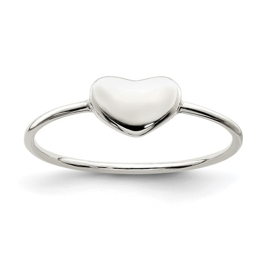 Sterling Silver Polished Heart Ring