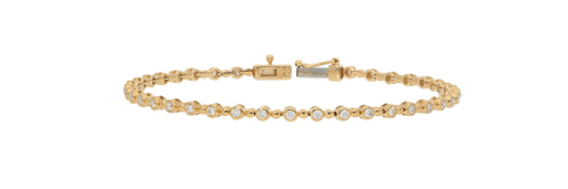 BEZEL SET DIAMOND AND BEADED BRACELET