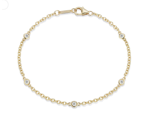 [DBRC.00075295] 5 POLISHED BEZEL DIAMONDS BY THE YARD BRACELET