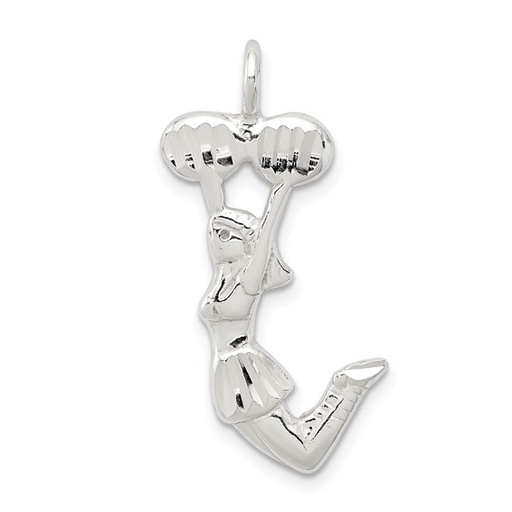 [FPEN.00075299] Sterling Silver Cheerleader Charm