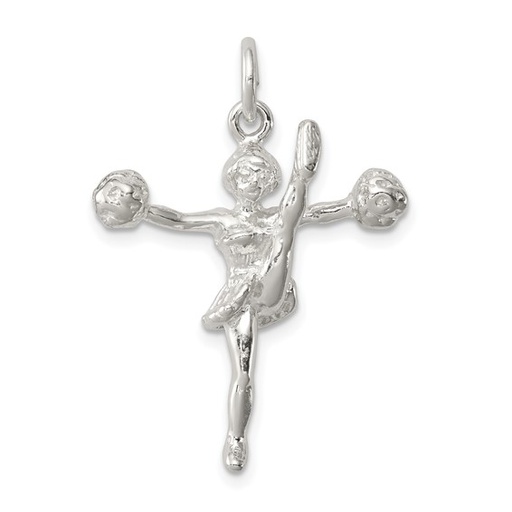 [FPEN.00075302] Sterling Silver Cheerleader Charm