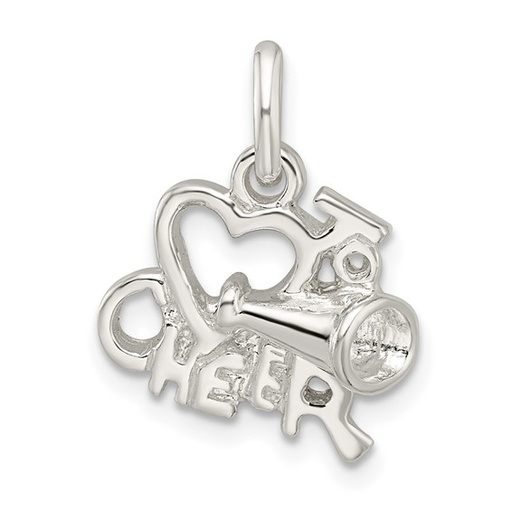 [FPEN.00075304] Sterling Silver Polished I Love Cheer Pendant
