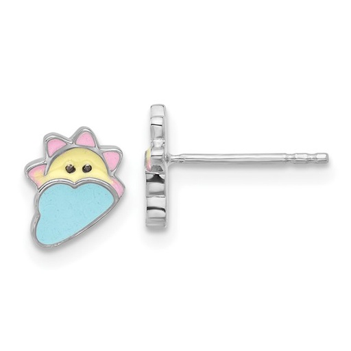 [FEAR.00075346] Children's Enamel Sun and Cloud Earrings