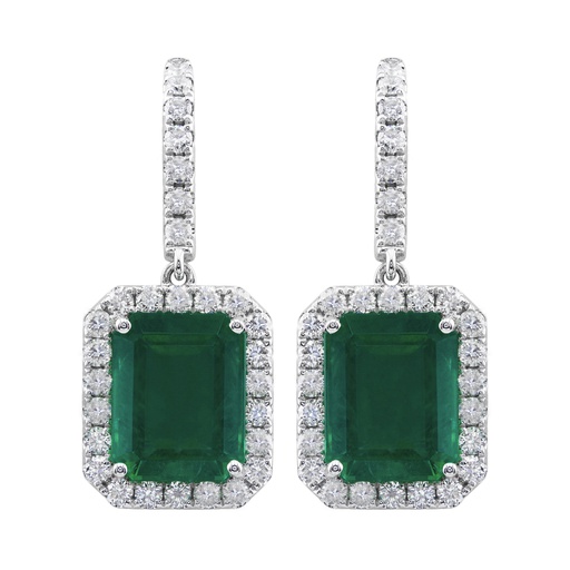[GJER.00075991] Emerald and Diamond Drop Earrings