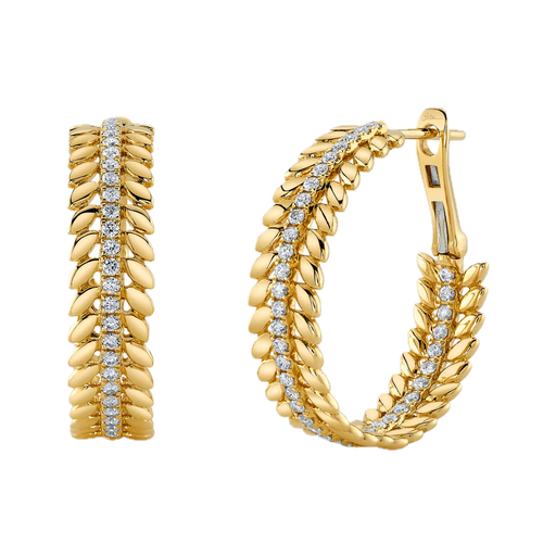 .72ct Diamond Laurel Wreath Hoop Earrings