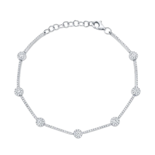 .88ct Diamond 7 Station Bracelet