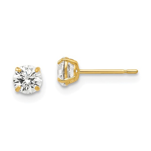 [FEAR.00076299] 14k 4mm Round CZ Post Earrings
