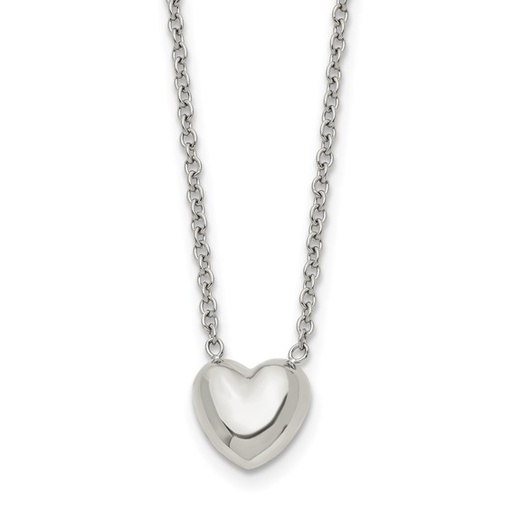 [FNEC.00076348] Polished Heart 19in Necklace