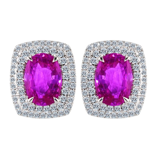 [GJER.00076476] 6.05 Oval Pink Sapphire Earrings