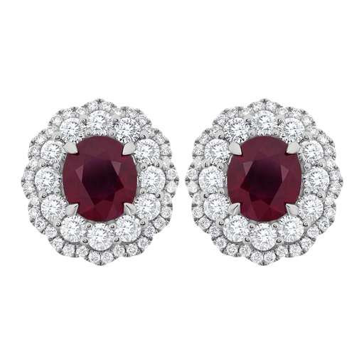 [GJER.00076477] 3.66Ct Ruby Earrings