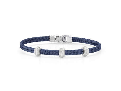 Bracelet with 18kt Gold & Triple Diamond Stations
