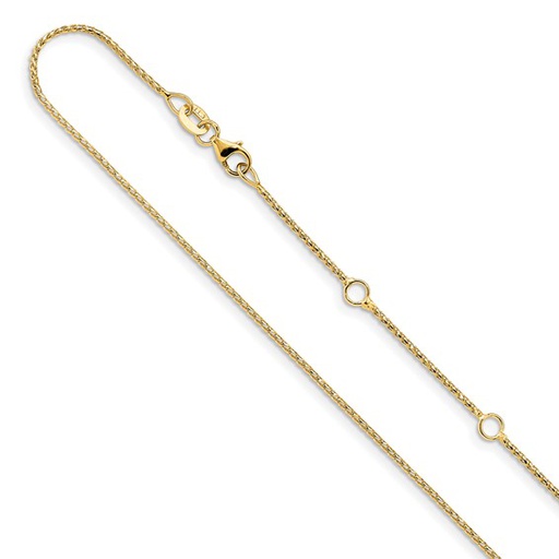 [GNCK.00076835] Leslie's 14K 1mm D/C Open Franco 1in+1in Adjustable Chain