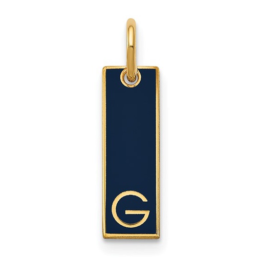 [GPND.00076982] 14K Small Enameled Initial Bar Charm