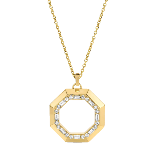 [GNCK.00077088] Octogon Pendant Necklace