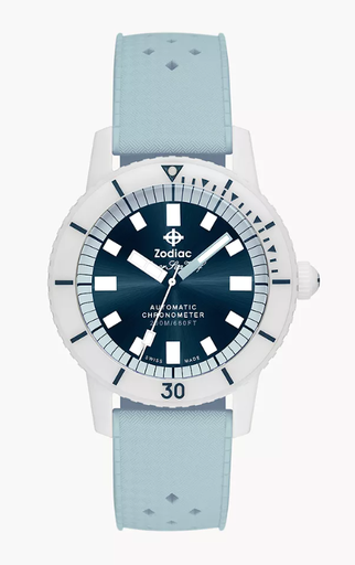 Super Sea Wolf Ceramic Compression Rubber Strap Watch