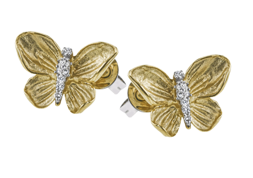 [GERR.00077321] 18K YG Butterfly Earrings