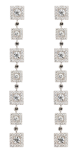 [DERR.00077377] Diamond "Hopsctoch" Shoulder Duster Earrings