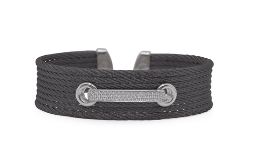 Cable Lace Up Cuff with 18kt Gold & Diamonds