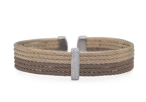 [FBRA.00078160] Cable Cuff with 18kt Gold & Diamonds