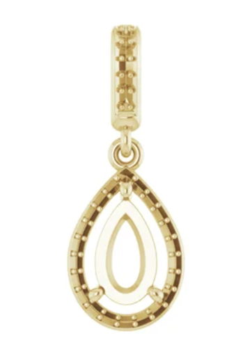 [GJPN.00078236] 14K Yellow 8x5 mm Pear Pendant Mounting for Gemstone
