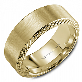 14K Sandpaper Top and Polish Rope Ring
