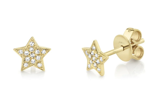[FEAR.00078393] 0.07 CT. DIAMOND PAVE MINI STAR STUD EARRING