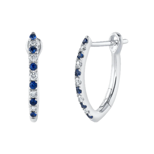 [FEAR.00078412] 0.09CT DIAM & 0.14CT SAPPHIRE HOOPS