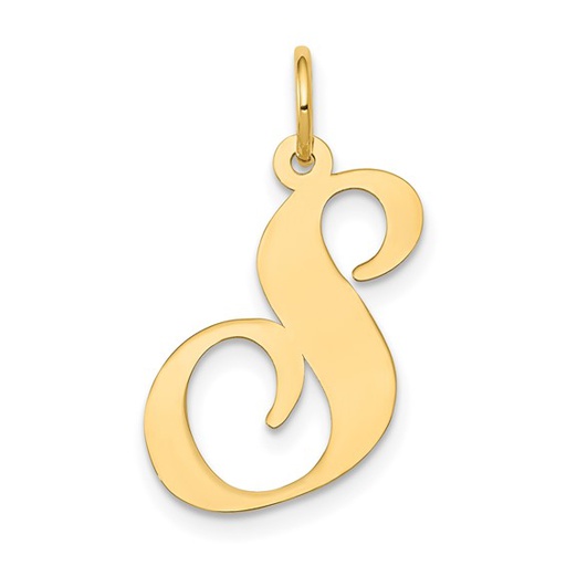 [GPND.00078523] 14k Large Fancy Script Letter S Initial Charm