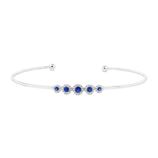 [FBRA.00078530] 0.29Ct Sapphire 0.14Ct Diamond Bangle