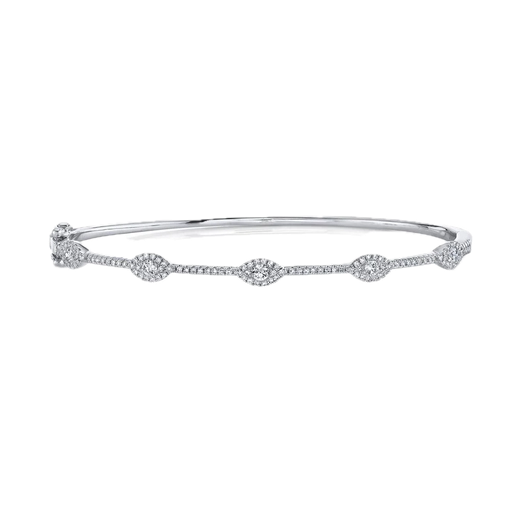 [FBRA.00078532] 0.60Ct 14kt WG Diamond Eye Bangle