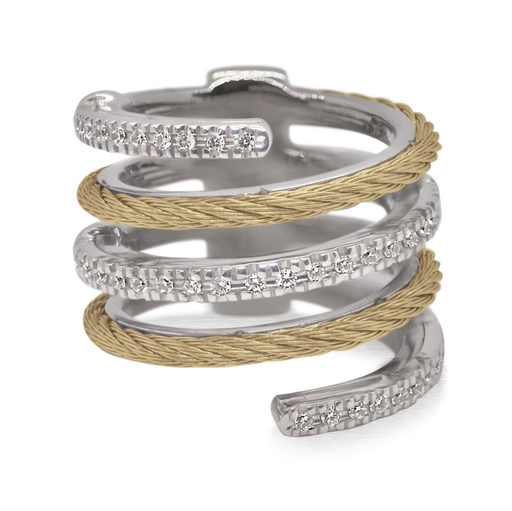 [FRNG.00078544] Yellow Cable Open Wrap Ring with 18kt Gold & Diamonds