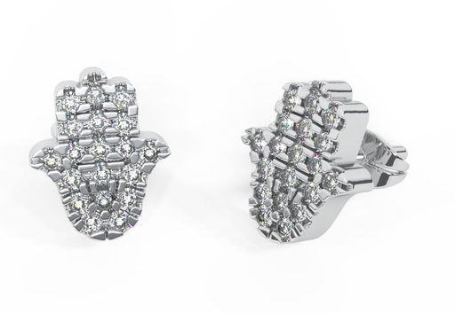 SINGLE HAMSA CHARM STUD EARRING