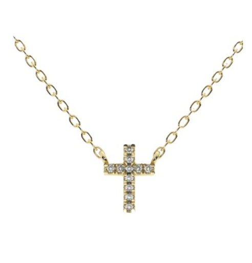 CROSS DIAMOND ACCENT NECKLACE 18"