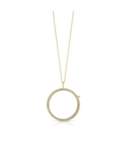 REVERSIBLE ROUND DIAMOND LOCKET