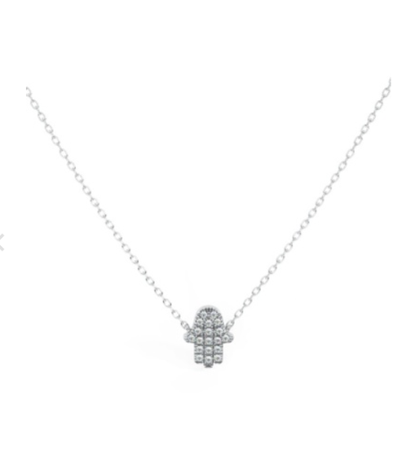 HAMSA DIAMOND ACCENT NECKLACE 18'