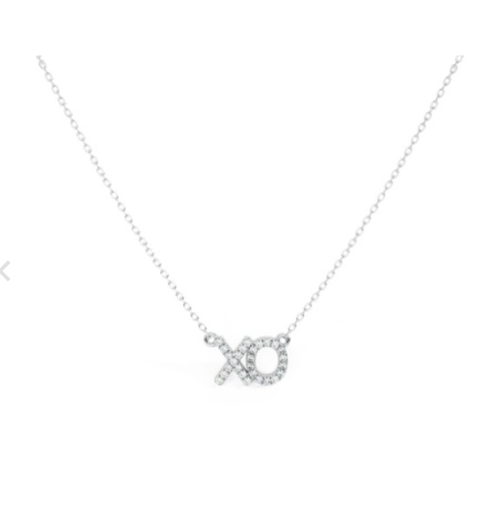 XO DIAMOND ACCENT NECKLACE 18"