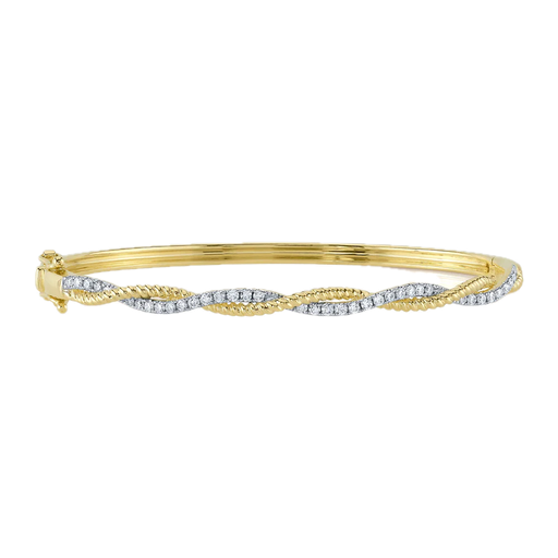 0.53Ct 14kt Twist Diamond Bangle