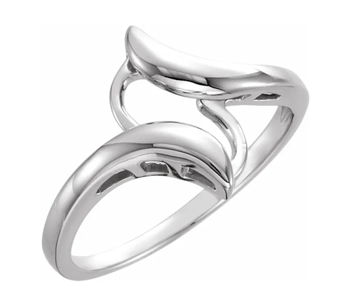 14K White Bypass Shank