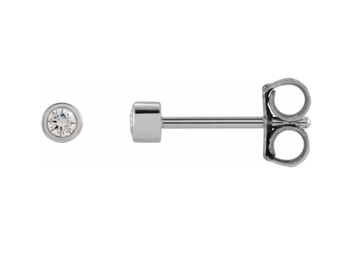 [DERS.00079341] 14K White .06 CTW Natural Diamond Micro Bezel-Set Earrings