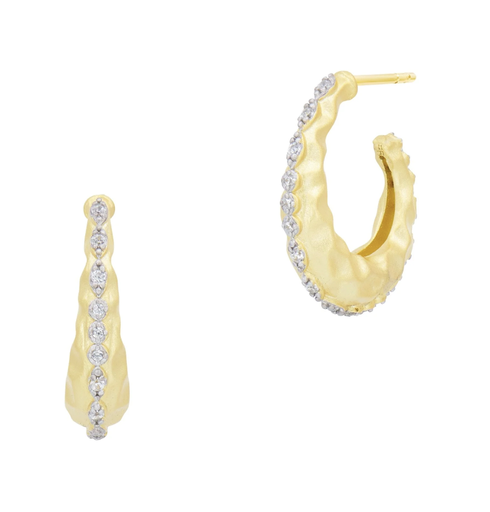 [FEAR.00079866] Streets in Bloom Textured Dewdrop Hoop Earrings