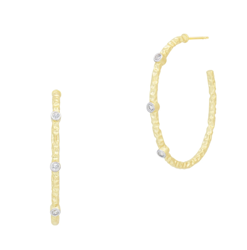 [FEAR.00079867] Streets in Bloom Textured Hoop Earrings