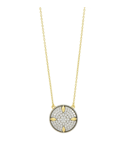 [FNEC.00079871] Petals and Pavé Small Pendant Necklace