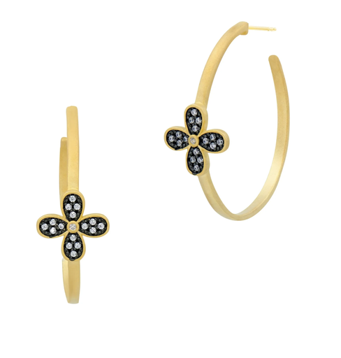 [FEAR.00079889] Blossoming Brilliance Hoop Earrings