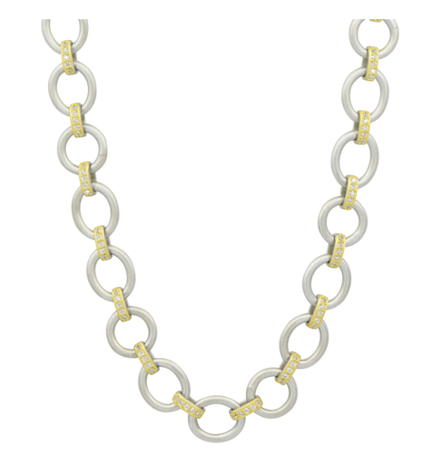 [FNEC.00079959] The Perfect Chunky Mixed Metal Link Necklace