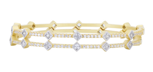 [FBRA.00079960] Signature Geometric Twin Hinge Bangle