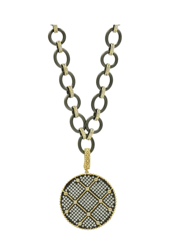 [FNEC.00079988] Signature Double Sided Pendant Chain Link Necklace