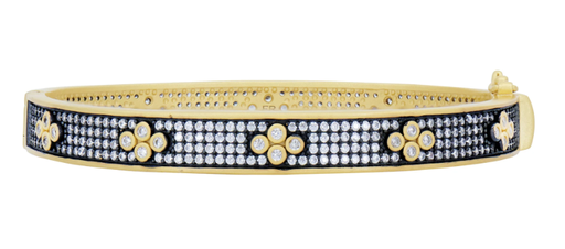 Signature Brooklyn in Bloom Clover Hinge Pavé Bangle