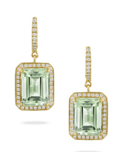[GJER.00080050] Green Amethyst Mint Mojito U-Top Earrings